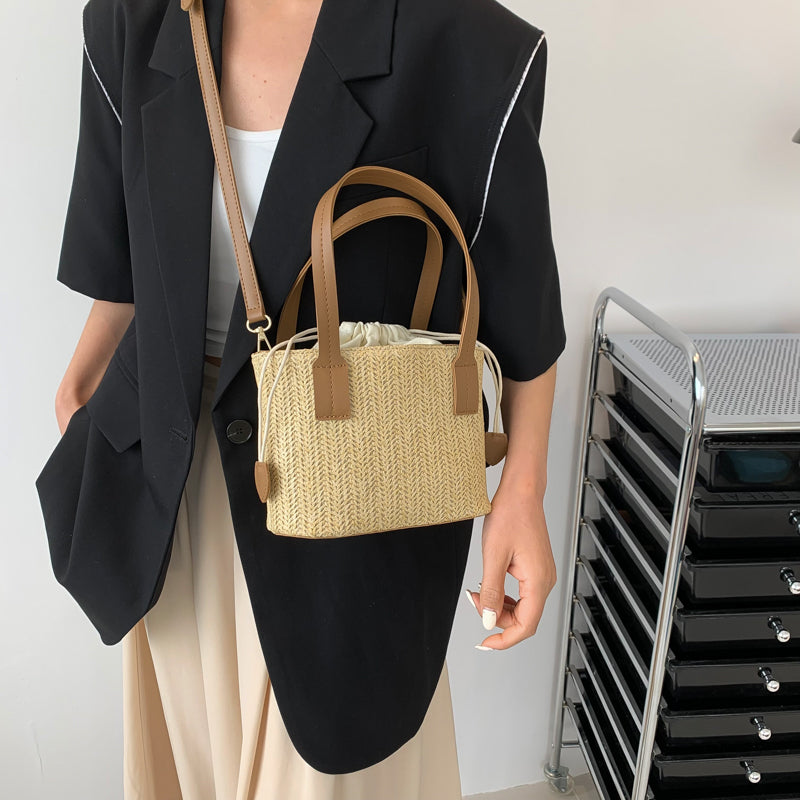 Shes | Marie mini-handtas van stro