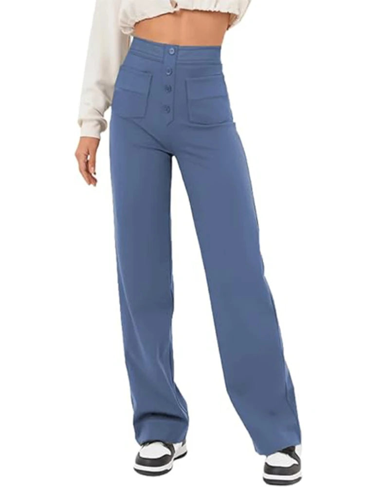 De Shess™ | Louise stijlvolle elastische broek met hoge taille
