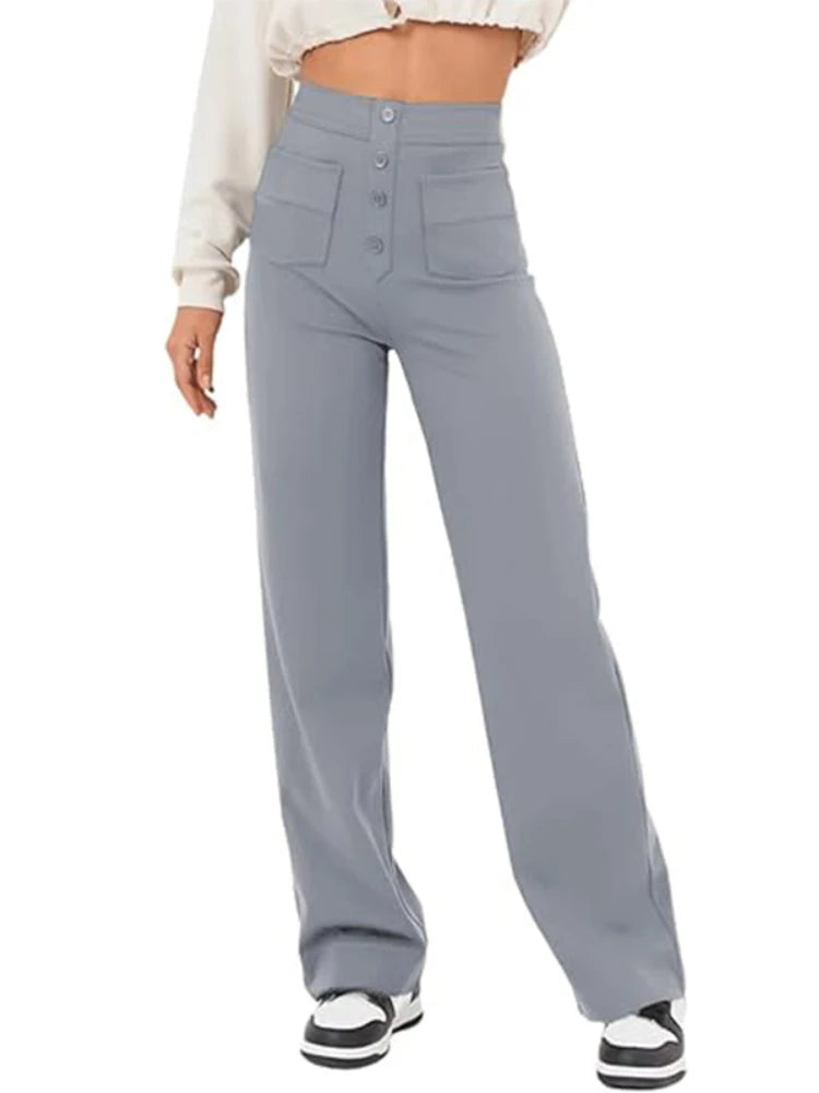 De Shess™ | Louise stijlvolle elastische broek met hoge taille