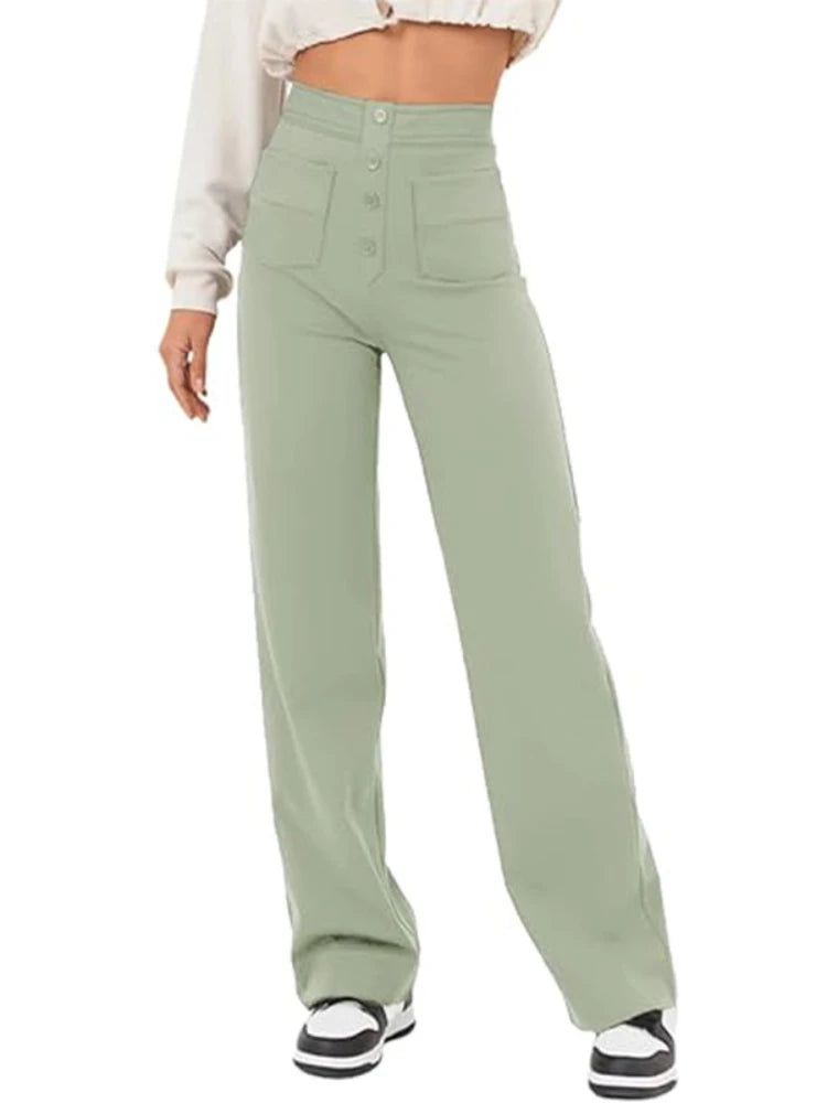 De Shess™ | Louise stijlvolle elastische broek met hoge taille