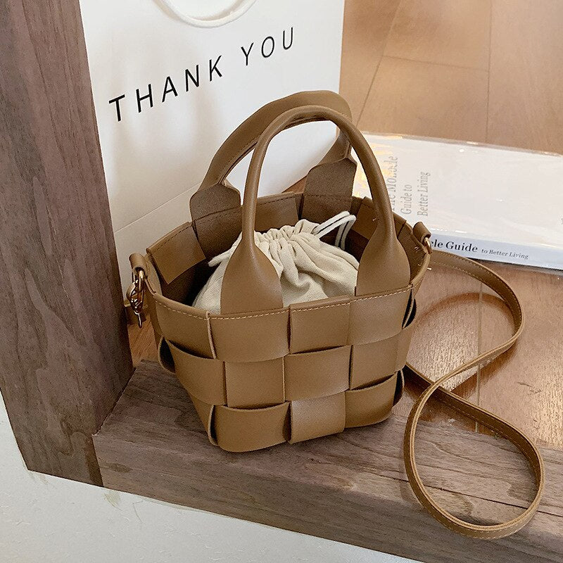 Shes | Cora mini geweven handtas