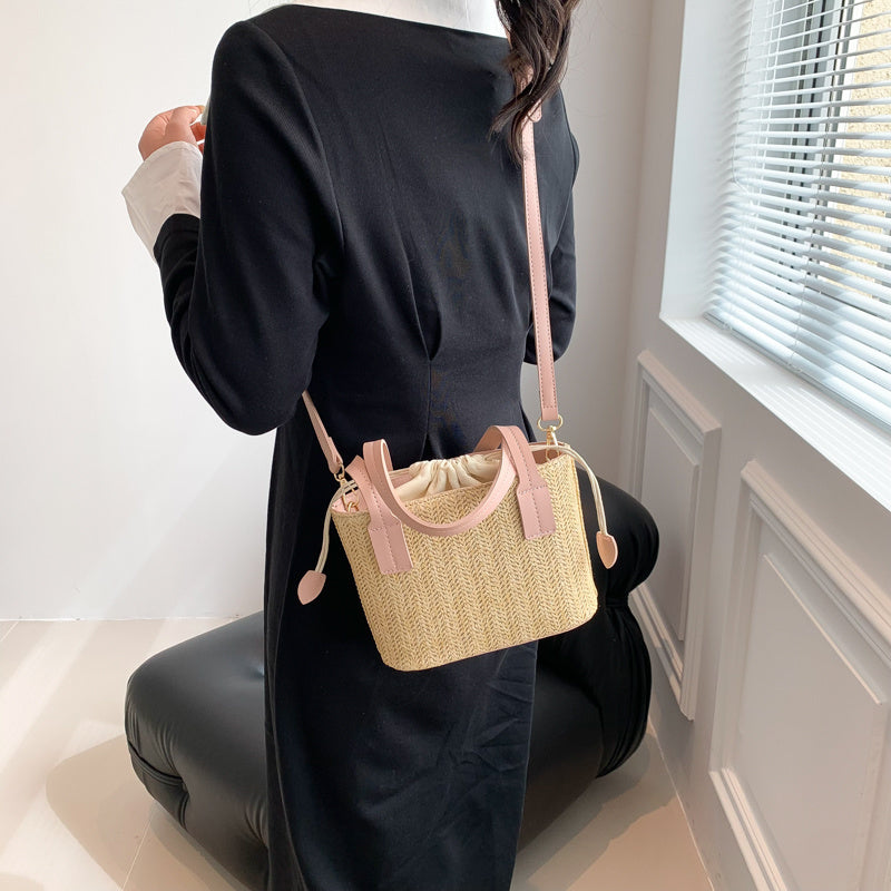 Shes | Marie mini-handtas van stro
