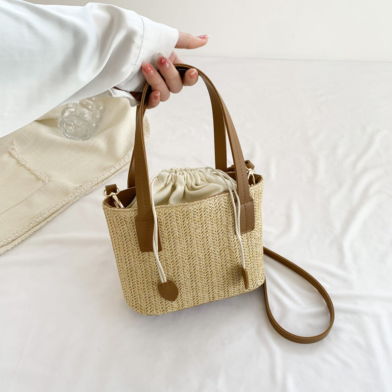 Shes | Marie mini-handtas van stro