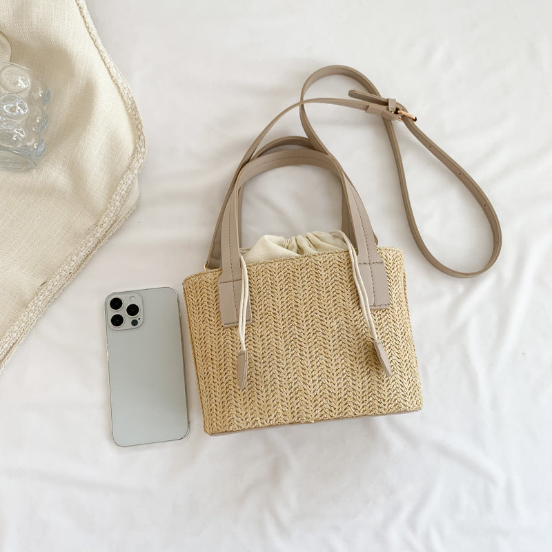 Shes | Marie mini-handtas van stro