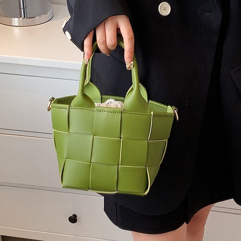 Shes | Cora mini geweven handtas