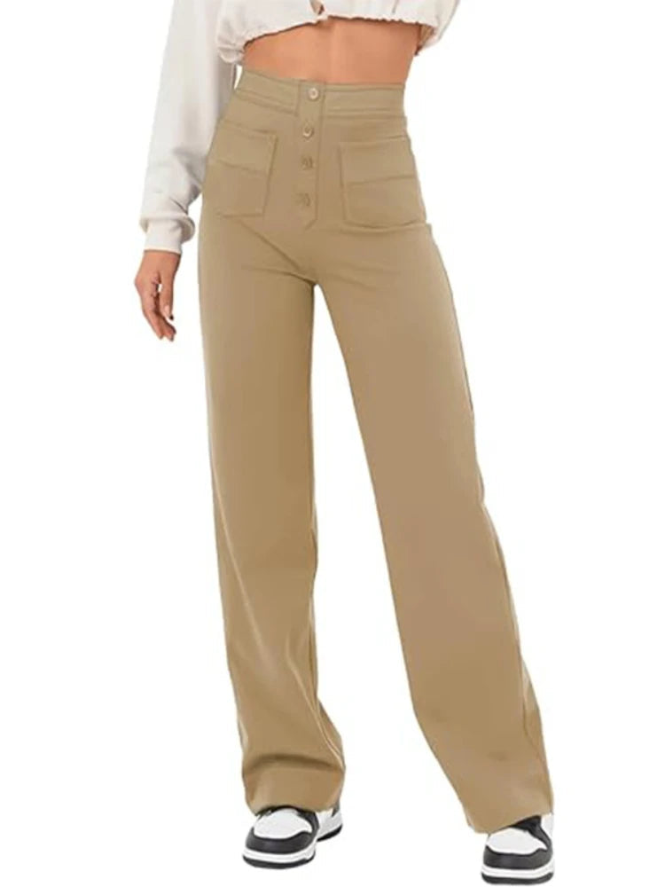 De Shess™ | Louise stijlvolle elastische broek met hoge taille