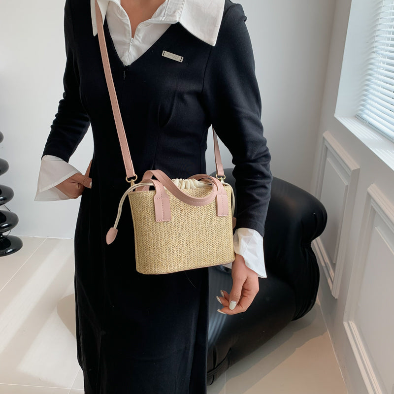 Shes | Marie mini-handtas van stro