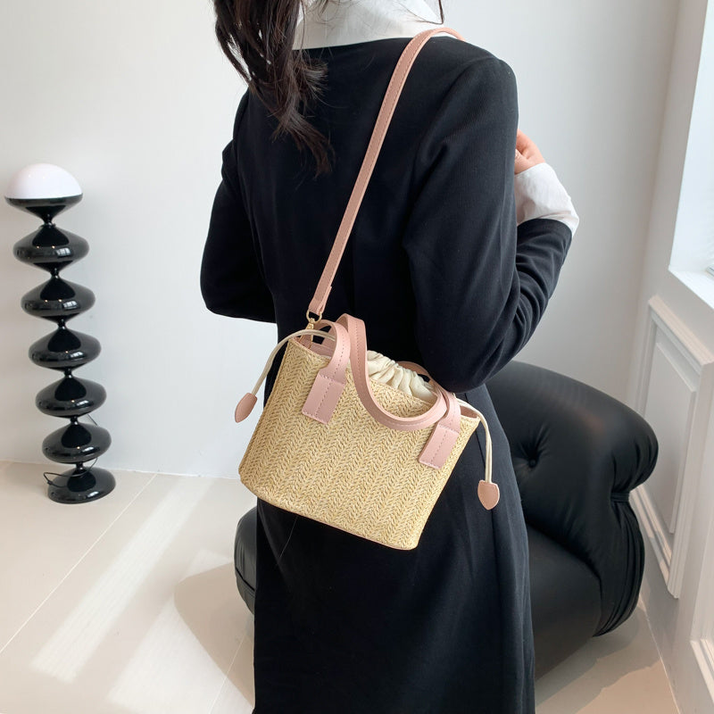 Shes | Marie mini-handtas van stro