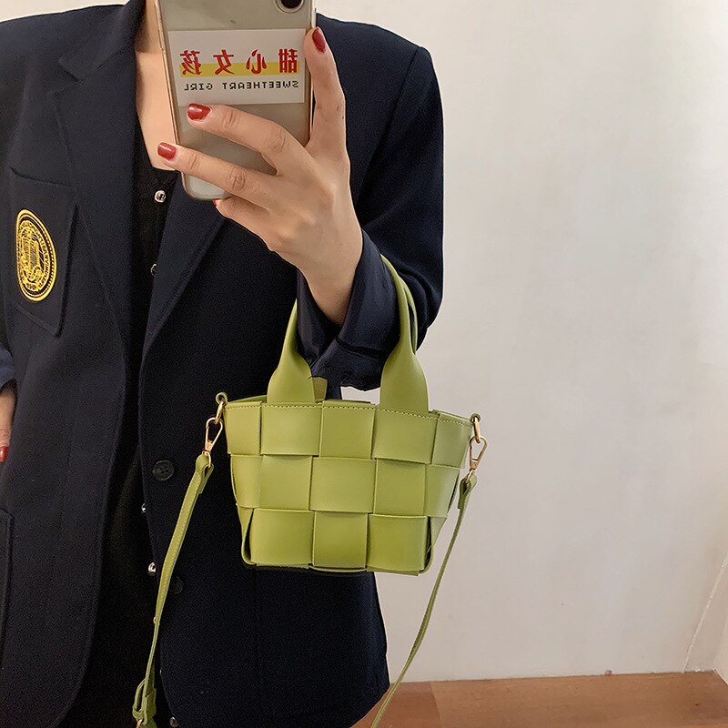 Shes | Cora mini geweven handtas