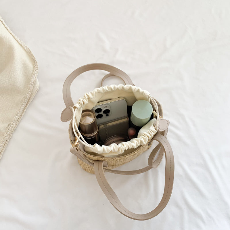 Shes | Marie mini-handtas van stro