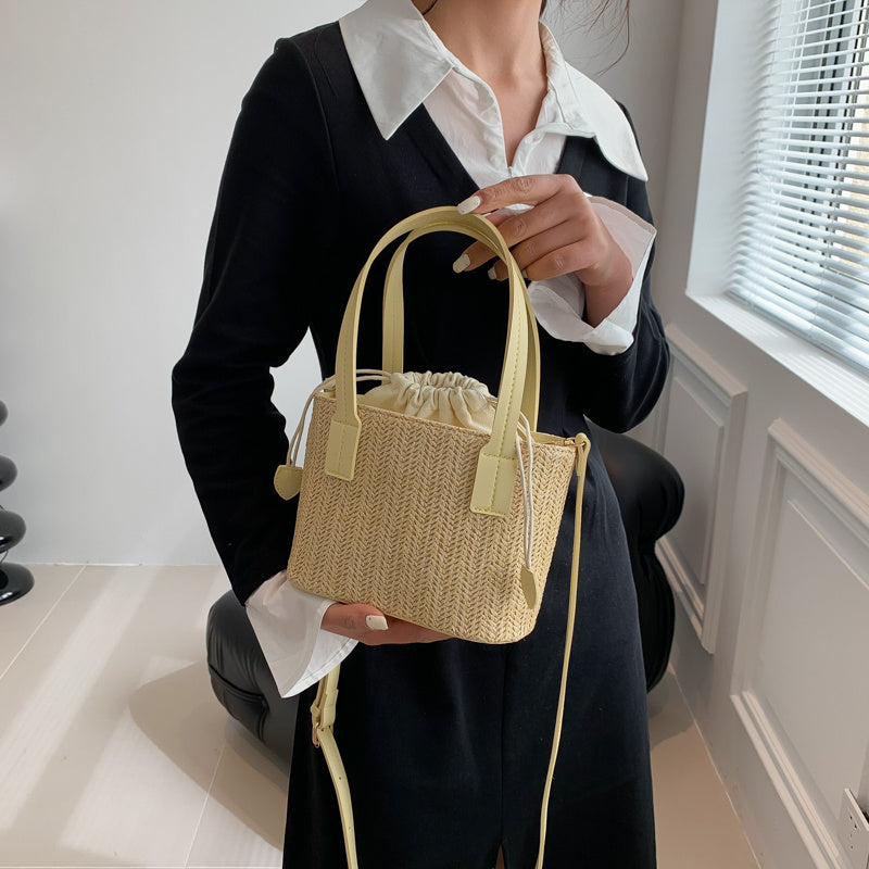 Shes | Marie mini-handtas van stro
