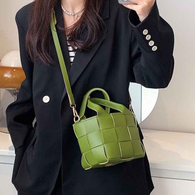 Shes | Cora mini geweven handtas