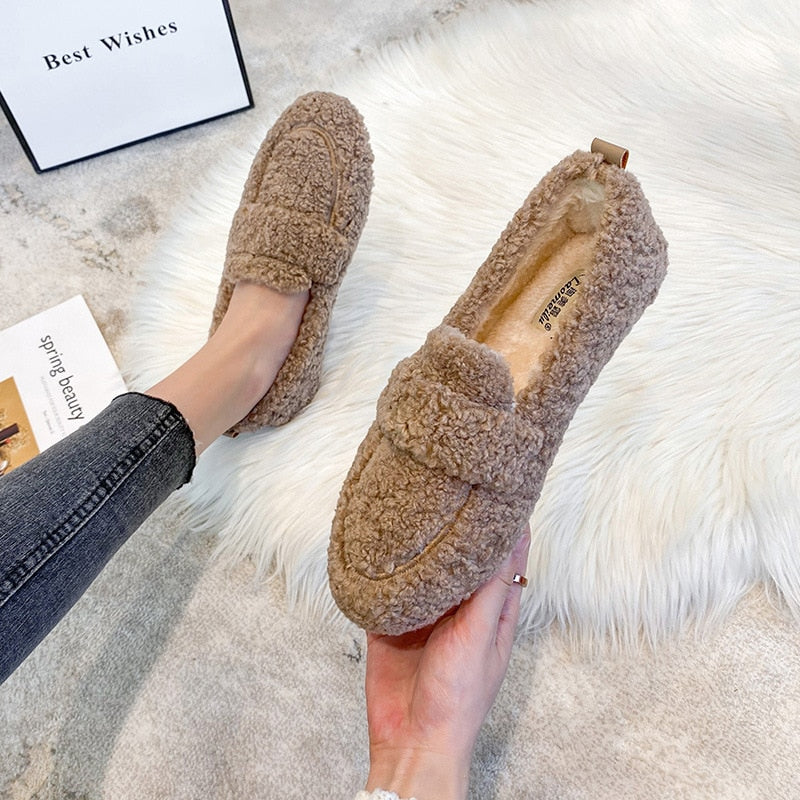 THE SHESS™ | Mocassins Arielle Pelucheux Avec Semelle Antidérapante
