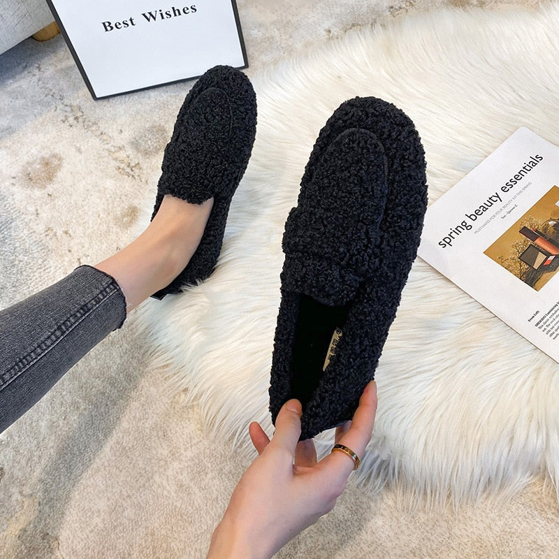 THE SHESS™ | Mocassins Arielle Pelucheux Avec Semelle Antidérapante