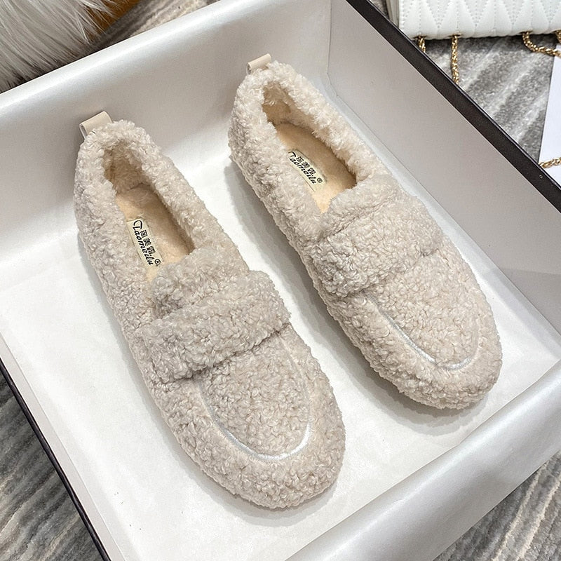 THE SHESS™ | Mocassins Arielle Pelucheux Avec Semelle Antidérapante