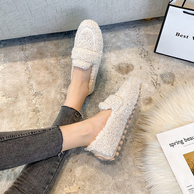 THE SHESS™ | Mocassins Arielle Pelucheux Avec Semelle Antidérapante