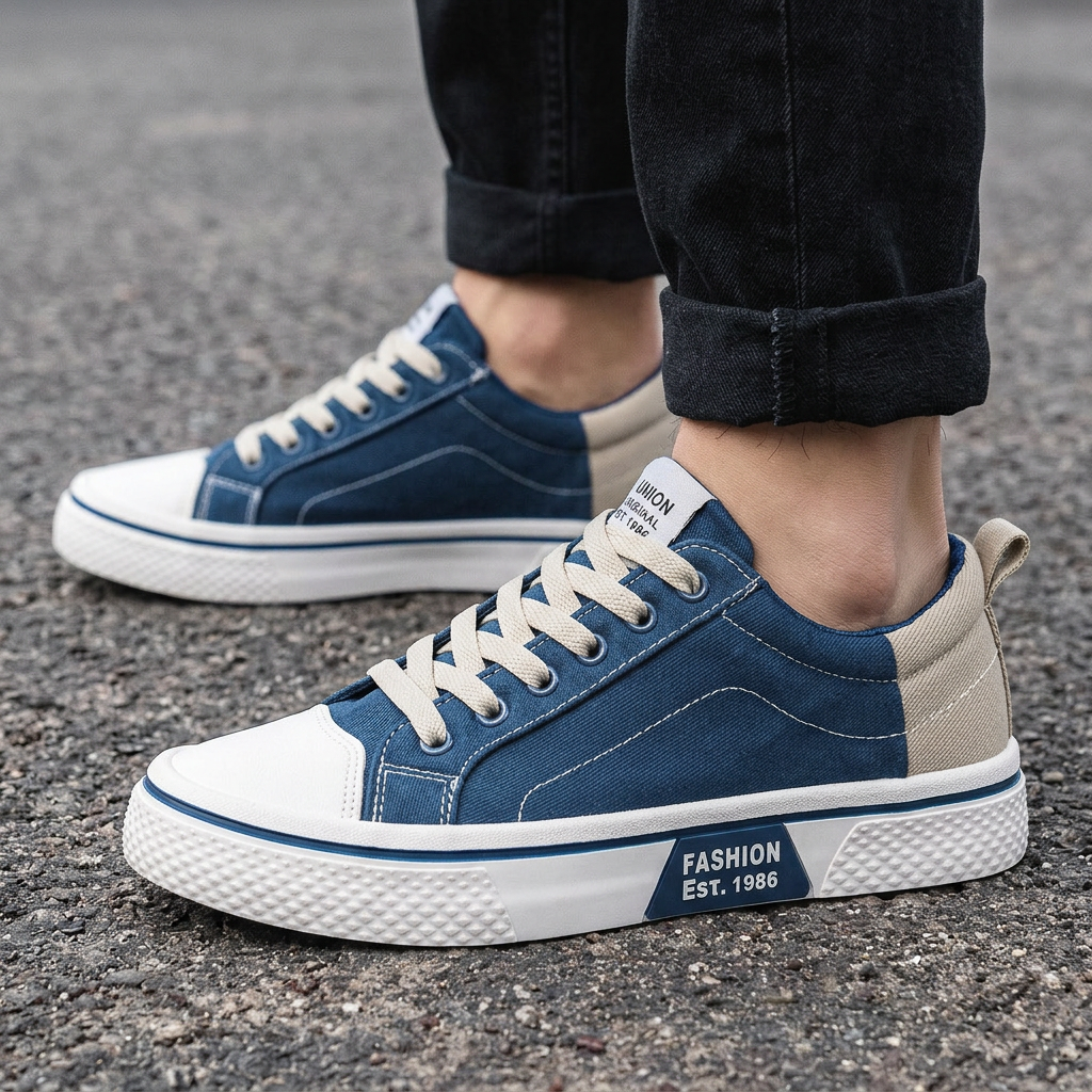 Retroglide | Sneakers en toile avec semelle à motif graphique