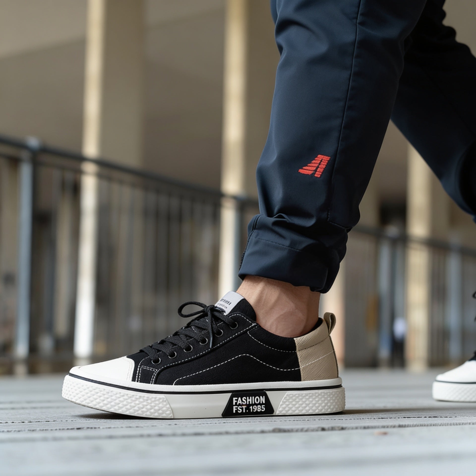 Retroglide | Sneakers en toile avec semelle à motif graphique