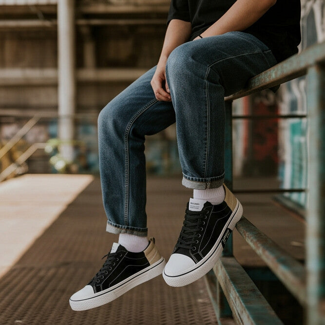 Retroglide | Sneakers en toile avec semelle à motif graphique