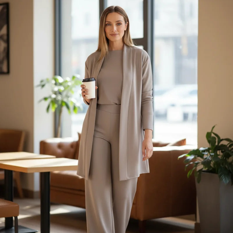 Ensemble 3 pièces élégant à la coupe fluide - Lunara™