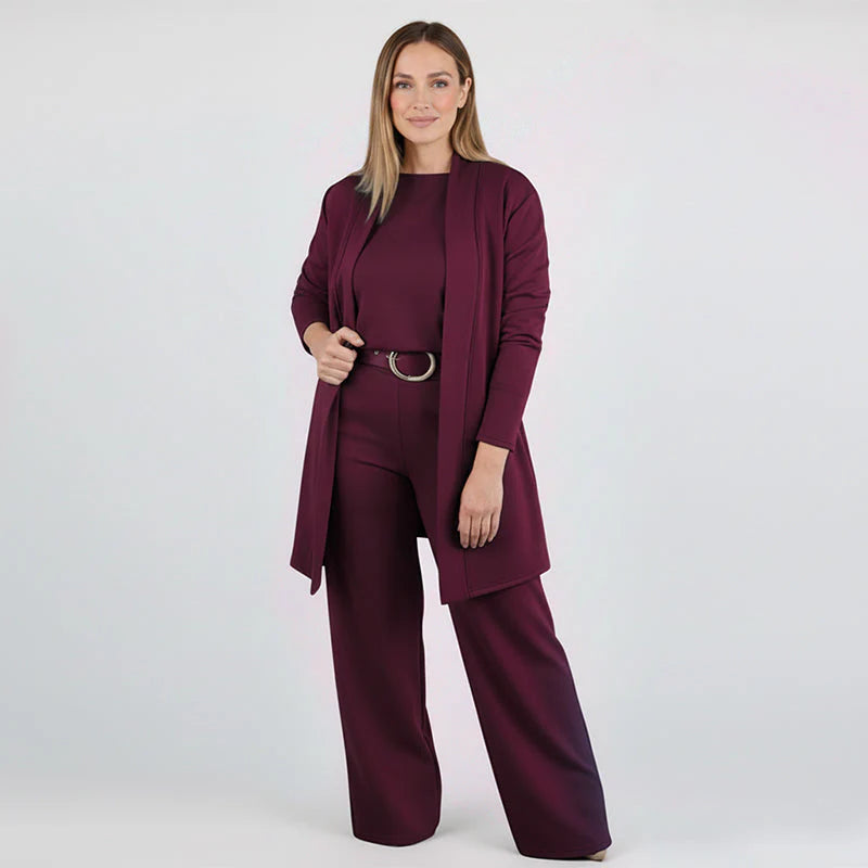 Ensemble 3 pièces élégant à la coupe fluide - Lunara™