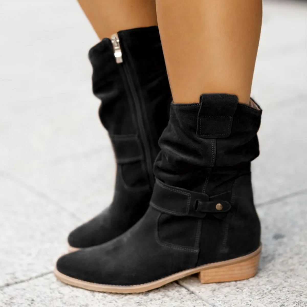 The Shess | Botte western en daim pour femme