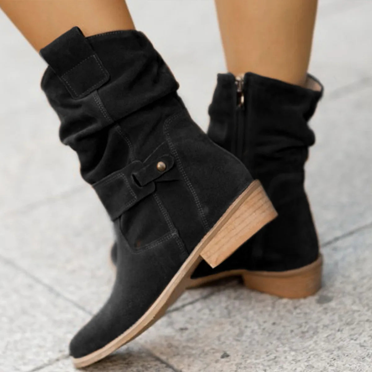 The Shess | Botte western en daim pour femme