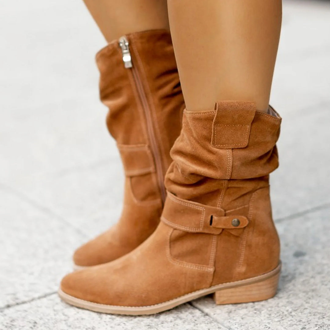 The Shess | Botte western en daim pour femme