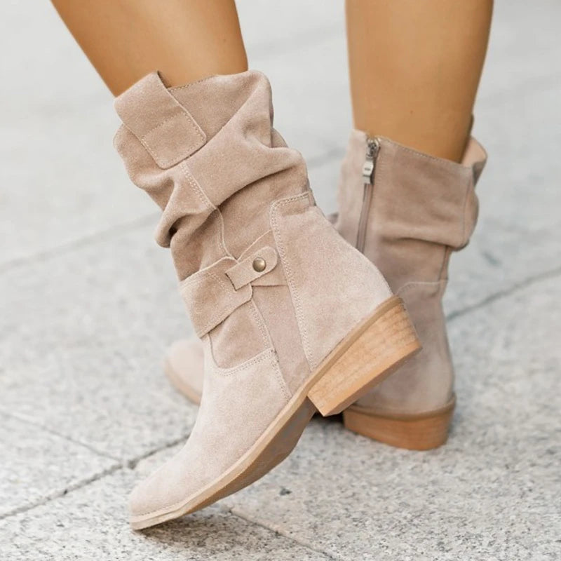 The Shess | Botte western en daim pour femme