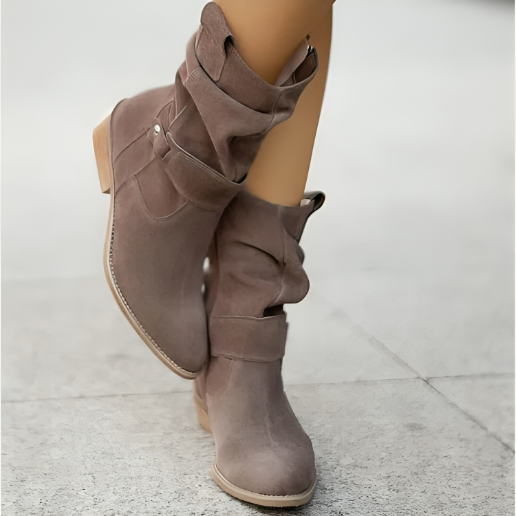 The Shess | Botte western en daim pour femme